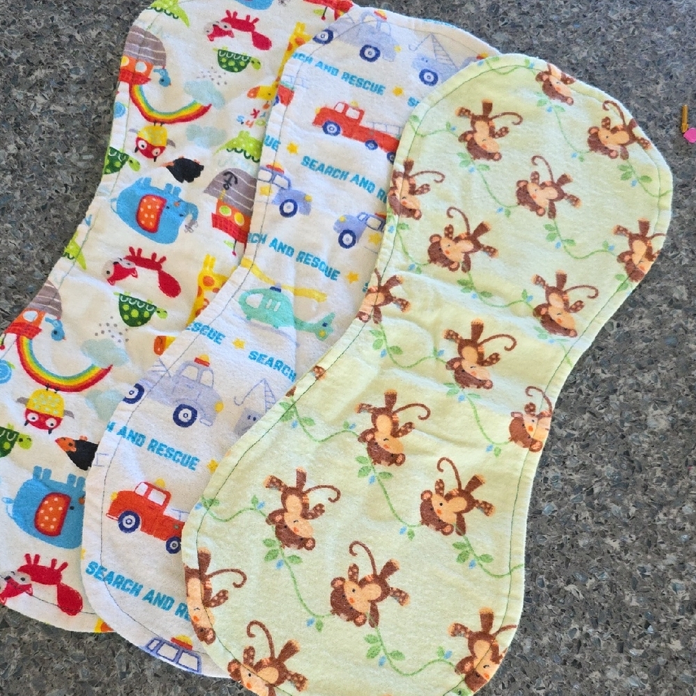 Colorful Kids Patterned Burp Cloths